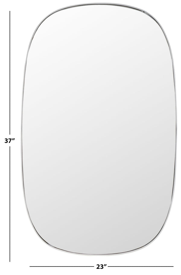 Safavieh VARIA, 23-Inch Iron Mirror - A Stylish Minimalist Accent for Modern Home Décor and Timeless Elegance Silver MRR2007D