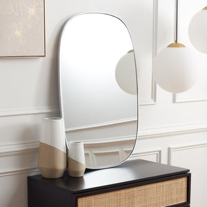 Safavieh VARIA, 23-Inch Iron Mirror - A Stylish Minimalist Accent for Modern Home Décor and Timeless Elegance Silver MRR2007D