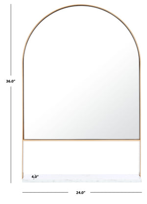 Safavieh YURIKO, 24-Inch Circular Iron Mirror - Minimalist Design for Contemporary Home Décor Elegance Brass MRR2009A
