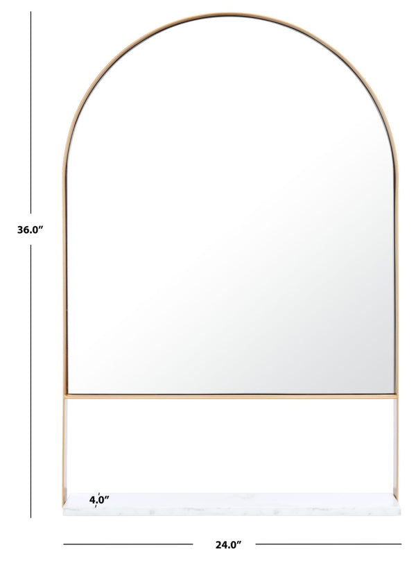 Safavieh YURIKO, 24-Inch Circular Iron Mirror - Minimalist Design for Contemporary Home Décor Elegance Brass MRR2009A