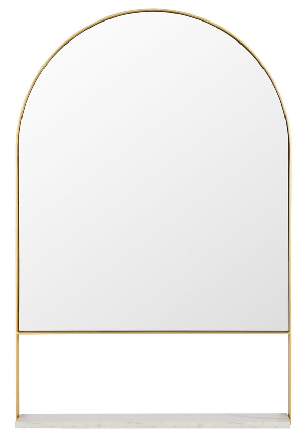 Safavieh YURIKO, 24-Inch Circular Iron Mirror - Minimalist Design for Contemporary Home Décor Elegance Brass MRR2009A