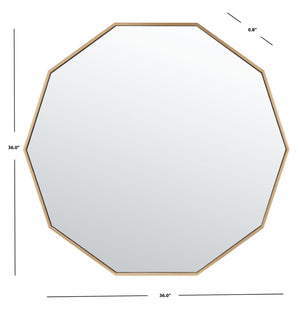 Safavieh KYNA, 34.5 Inch Iron Mirror – Modern Industrial Accent for Stylish Home Décor & Versatile Use Brass MRR2010A