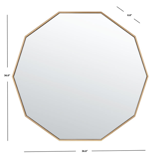 Safavieh KYNA, 34.5 Inch Iron Mirror – Modern Industrial Accent for Stylish Home Décor & Versatile Use Brass MRR2010A