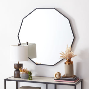 Safavieh KYNA, 34.5 Inch Iron Mirror – Modern Industrial Accent for Stylish Home Décor & Versatile Use Black MRR2010B