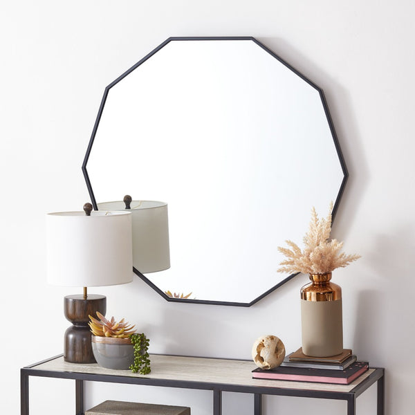 Safavieh KYNA, 34.5 Inch Iron Mirror – Modern Industrial Accent for Stylish Home Décor & Versatile Use Black MRR2010B