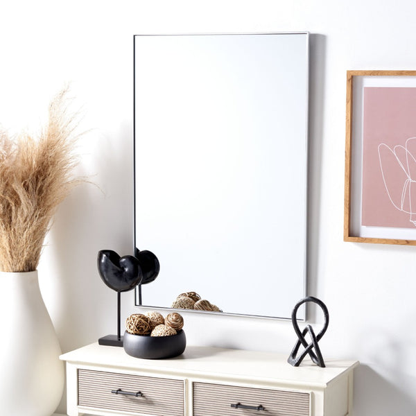 Safavieh HARLON, 24-Inch Circular Mirror with Elegant Iron Frame, Perfect for Any Room Decor and Style Silver MRR2011B