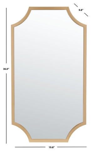 Safavieh ELENIN, Sophisticated 19.75 Inch Iron Mirror - Minimalist Design to Elevate Any Space Effortlessly Brass MRR2012A