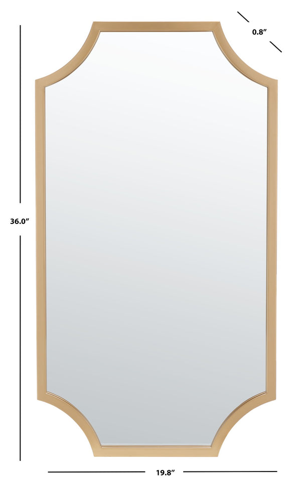Safavieh ELENIN, Sophisticated 19.75 Inch Iron Mirror - Minimalist Design to Elevate Any Space Effortlessly Brass MRR2012A