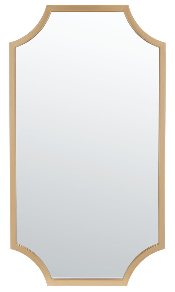 Safavieh ELENIN, Sophisticated 19.75 Inch Iron Mirror - Minimalist Design to Elevate Any Space Effortlessly Brass MRR2012A