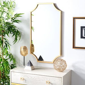 Safavieh ELENIN, Sophisticated 19.75 Inch Iron Mirror - Minimalist Design to Elevate Any Space Effortlessly Brass MRR2012A