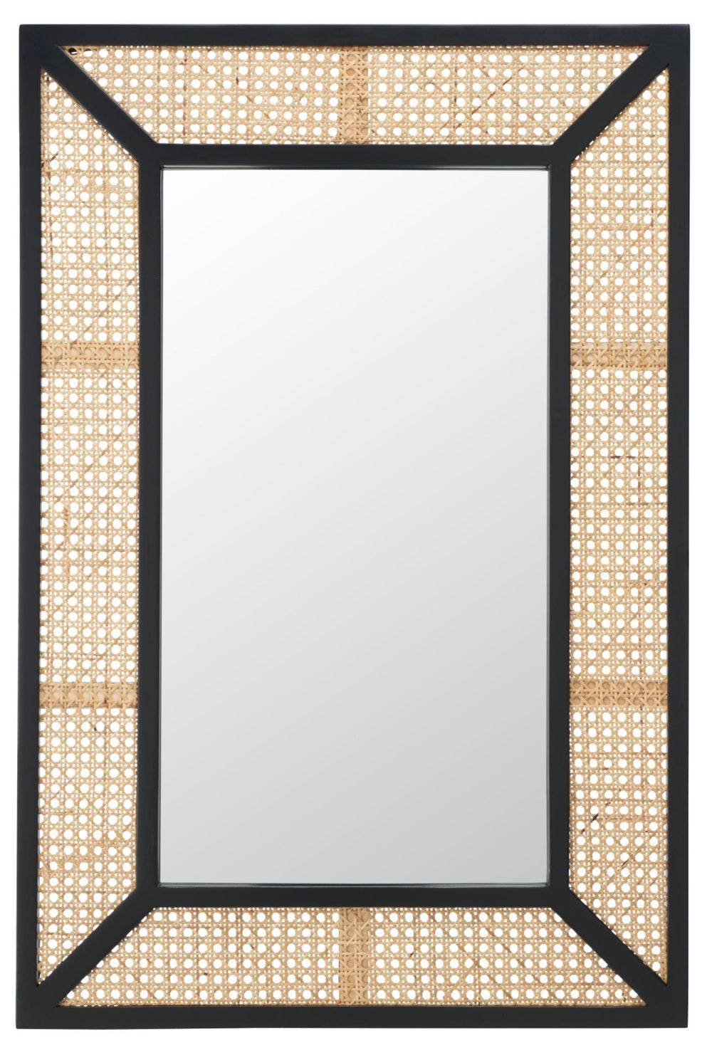 Safavieh TULIA, 24-Inch Wood & Glass Mirror - Timeless Design for Entryways, Living Rooms, and Bedrooms Black / Natural MRR2016A