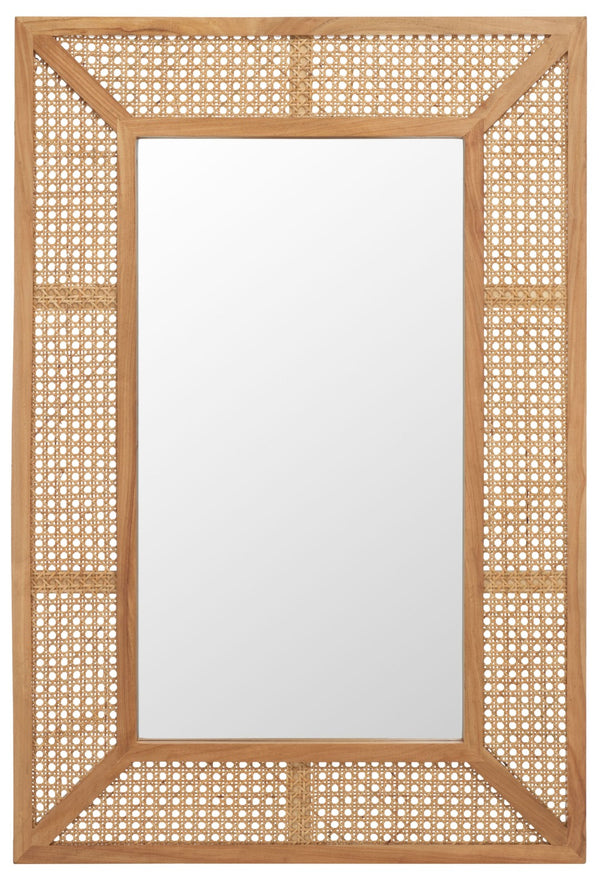 Safavieh TULIA, 24-Inch Wood & Glass Mirror - Timeless Design for Entryways, Living Rooms, and Bedrooms Natural MRR2016B
