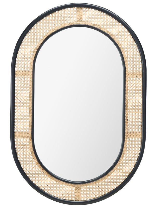 Safavieh CAYCE, 24-Inch Black/Natural Wood Mirror – Stylish, Versatile Decor for Any Room’s Focal Point MRR2020A