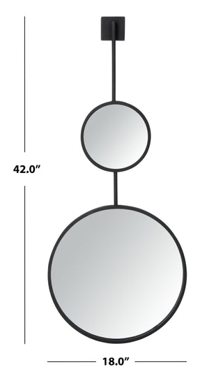 Safavieh JANDER Mirror - Sleek Minimalist Design with Matte Black Frame, Perfect for Any Modern Interior Space MRR3001A