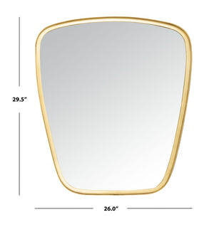 Safavieh SONDER, 26" Gold Iron/Glass/MDF Wall Mirror - Elevate Your Space with Contemporary Elegance & Style MRR3005A