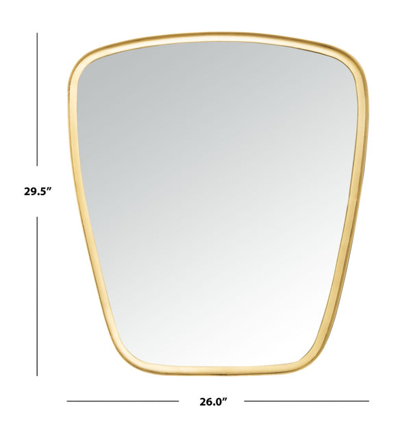 Safavieh SONDER, 26" Gold Iron/Glass/MDF Wall Mirror - Elevate Your Space with Contemporary Elegance & Style MRR3005A