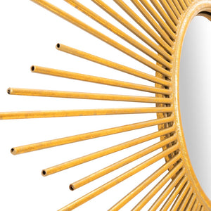 Safavieh VILA, 40.5" Gold Foil Sunburst Wall Mirror - Sculptural Design for Brightening Any Room Elegantly MRR3009A