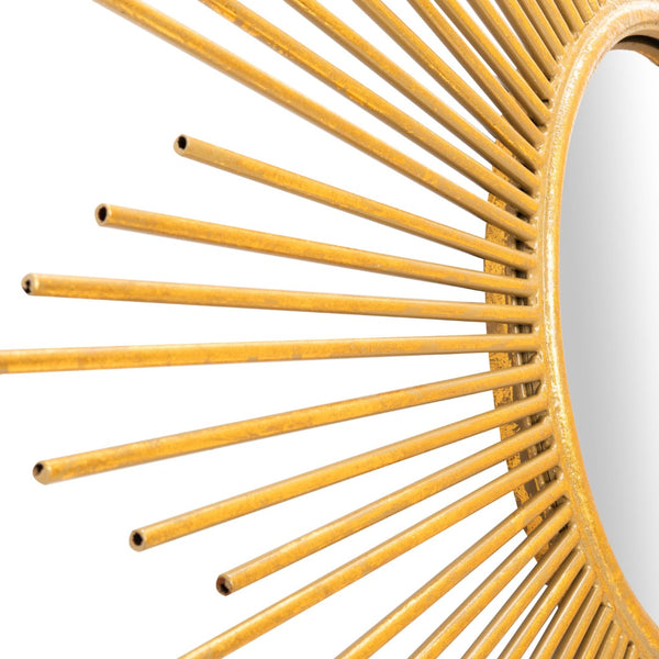 Safavieh VILA, 40.5" Gold Foil Sunburst Wall Mirror - Sculptural Design for Brightening Any Room Elegantly MRR3009A