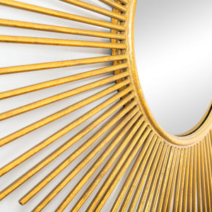 Safavieh VILA, 40.5" Gold Foil Sunburst Wall Mirror - Sculptural Design for Brightening Any Room Elegantly MRR3009A