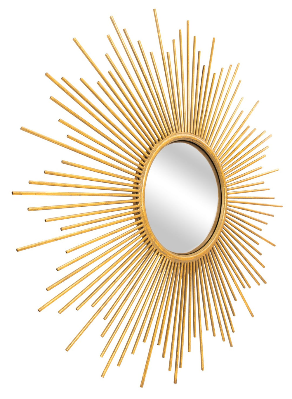 Safavieh VILA, 40.5" Gold Foil Sunburst Wall Mirror - Sculptural Design for Brightening Any Room Elegantly MRR3009A