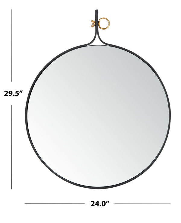 Safavieh CHANDLEN, 24-Inch Matte Black Mirror - Minimalist Design with Durable Iron Frame for Any Space MRR3010A
