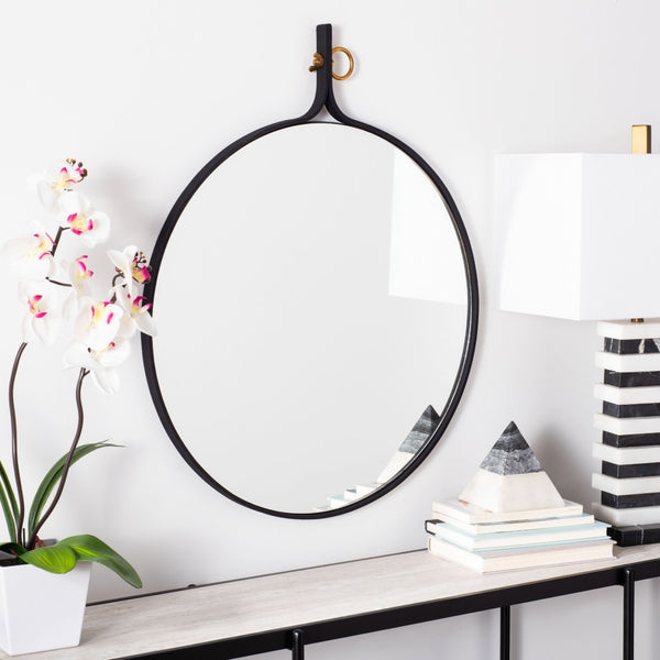 Safavieh CHANDLEN, 24-Inch Matte Black Mirror - Minimalist Design with Durable Iron Frame for Any Space MRR3010A