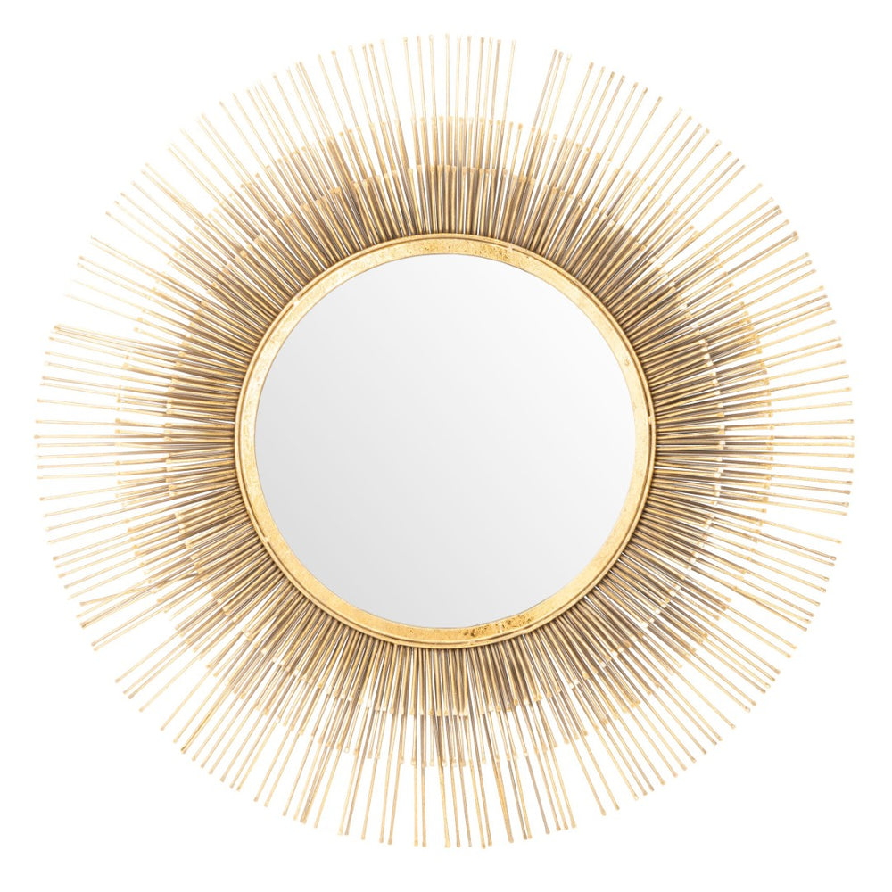 Safavieh WESLON Elegant Round Mirror, 33.5" Gold Foil Frame, Modern Metal & Glass Accent for Home Décor MRR3012A