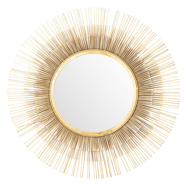 Safavieh WESLON Elegant Round Mirror, 33.5" Gold Foil Frame, Modern Metal & Glass Accent for Home Décor MRR3012A