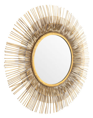 Safavieh WESLON Elegant Round Mirror, 33.5" Gold Foil Frame, Modern Metal & Glass Accent for Home Décor MRR3012A