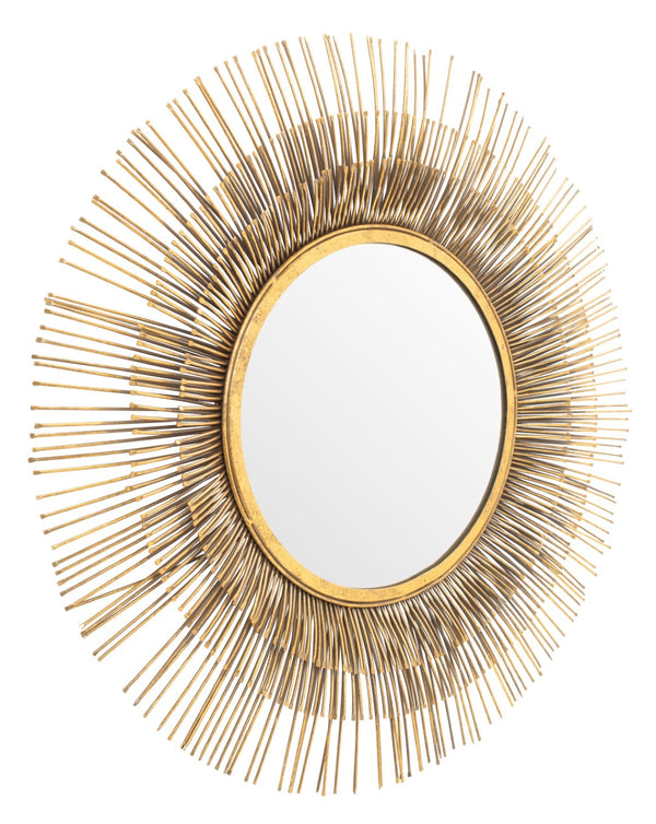 Safavieh WESLON Elegant Round Mirror, 33.5" Gold Foil Frame, Modern Metal & Glass Accent for Home Décor MRR3012A