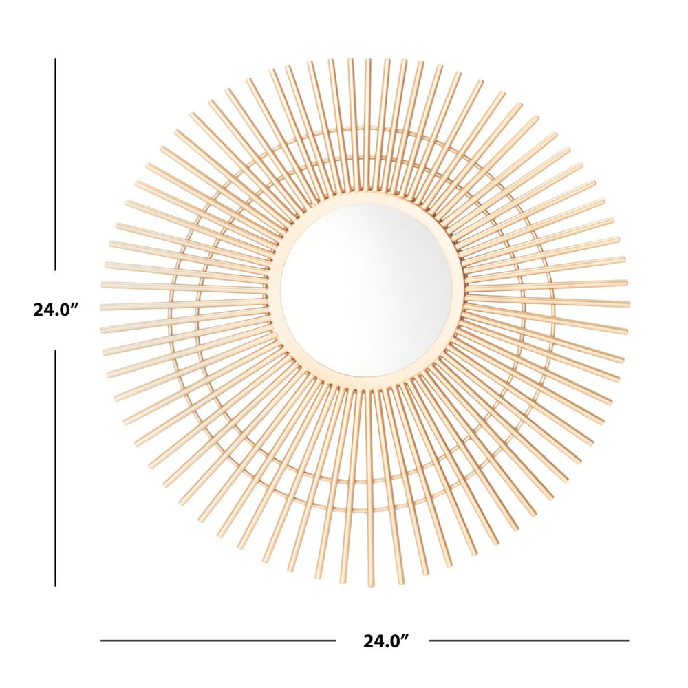 Safavieh MARLIT, 24" Gold Sunburst Mirror - Elegant Iron and Glass Design for Timeless Home Accents and Style MRR3020A