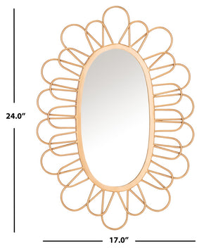 Safavieh RIME, 17-Inch Gold Mirror with Iron Frame, Elegant Design for Entryways, Living Rooms & More MRR3022A