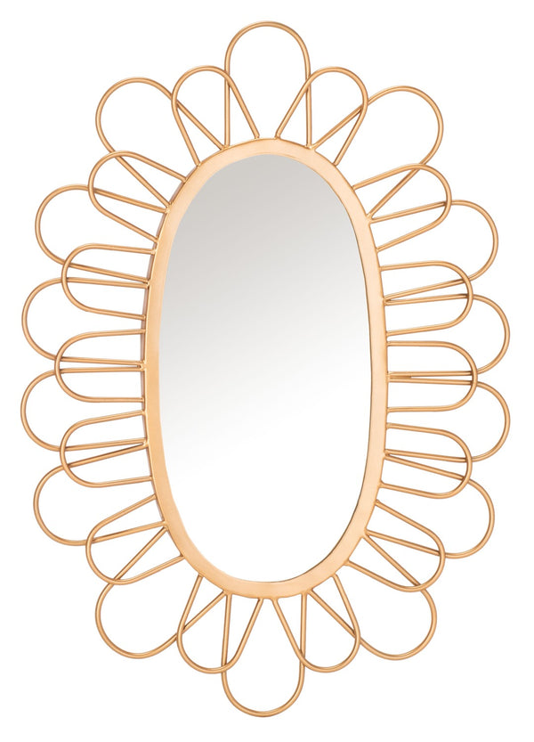 Safavieh RIME, 17-Inch Gold Mirror with Iron Frame, Elegant Design for Entryways, Living Rooms & More MRR3022A