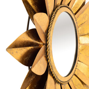Safavieh LARCEN 24" Petal Mirror - Gold Foil Finish, Elegant Iron Frame, Modern Decor for Any Room MRR3023A