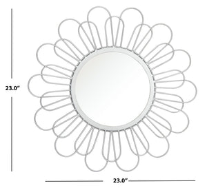 Safavieh LORENCE, 23" Silver Mirror - Elegant Iron Frame, Clear Glass & MDF for Stylish Home Décor Enhancements MRR3025A