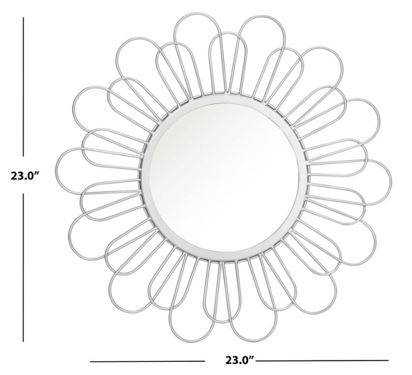 Safavieh LORENCE, 23" Silver Mirror - Elegant Iron Frame, Clear Glass & MDF for Stylish Home Décor Enhancements MRR3025A