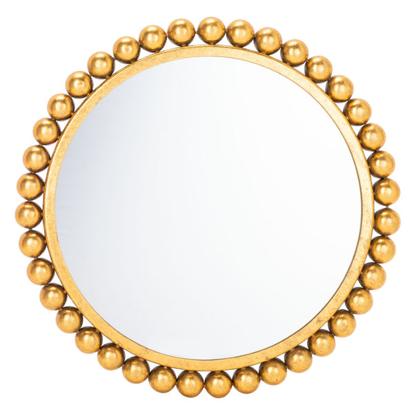 Safavieh GENNA, 21-Inch Round Mirror with Gold Foil Finish, Durable Iron Frame, Perfect for Any Decor Style MRR3030A