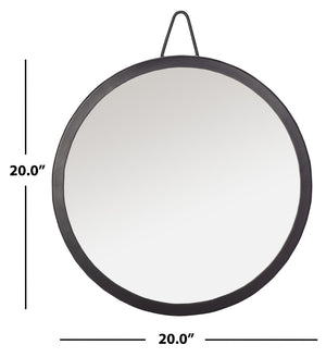 Safavieh DARSEY,20 Inch Matte Black Mirror - Sleek Iron & Glass Design for Contemporary Home Decor & Style MRR3032A