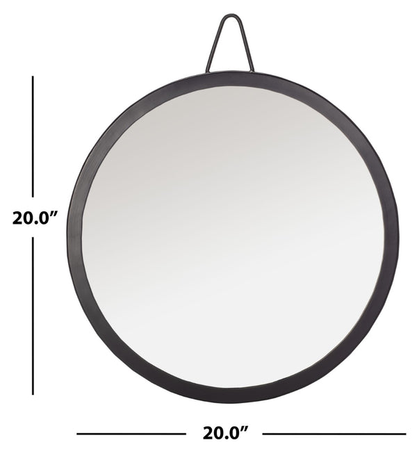 Safavieh DARSEY,20 Inch Matte Black Mirror - Sleek Iron & Glass Design for Contemporary Home Decor & Style MRR3032A