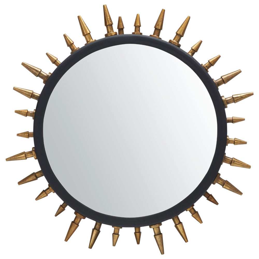 Safavieh CEINTH Elegant 20-Inch Black and Gold Iron/Glass Mirror - Stylish Decorative Accent for Any Room MRR3036A