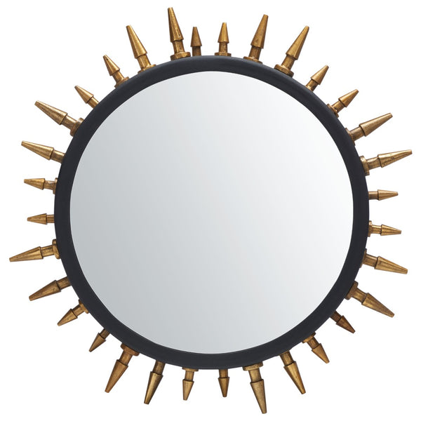 Safavieh CEINTH Elegant 20-Inch Black and Gold Iron/Glass Mirror - Stylish Decorative Accent for Any Room MRR3036A
