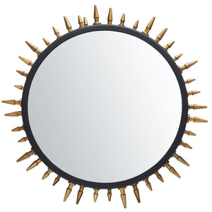 Safavieh CEINTH Medium Mirror, 26.8" Black & Gold Iron/Glass - Stylish Spike Design for Modern Interiors MRR3037A