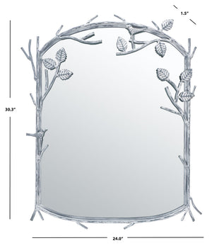 Safavieh FAYTH, 24-Inch Silver Iron Frame Mirror - Elegant Glass Design for Brightening Any Space Effortlessly MRR3042A