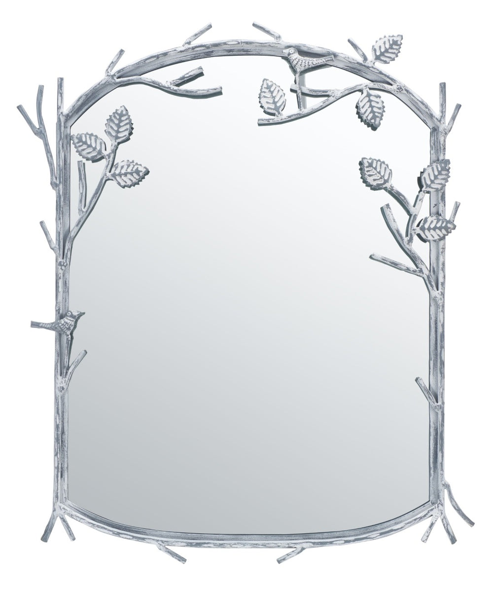 Safavieh FAYTH, 24-Inch Silver Iron Frame Mirror - Elegant Glass Design for Brightening Any Space Effortlessly MRR3042A