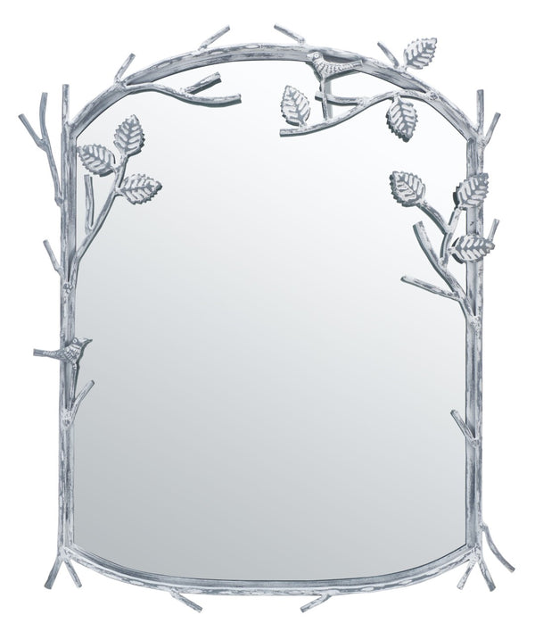 Safavieh FAYTH, 24-Inch Silver Iron Frame Mirror - Elegant Glass Design for Brightening Any Space Effortlessly MRR3042A