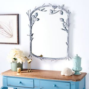 Safavieh FAYTH, 24-Inch Silver Iron Frame Mirror - Elegant Glass Design for Brightening Any Space Effortlessly MRR3042A