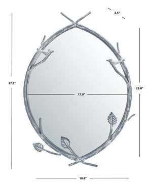 Safavieh HELIOS, 18.8-Inch Silver Iron/Glass Mirror – Modern Minimalist Design for Bright, Stylish Interiors MRR3043A