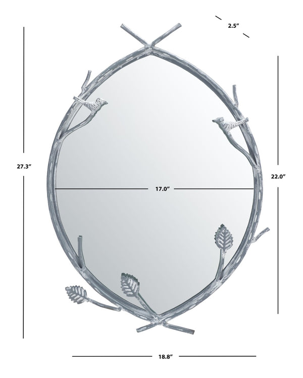 Safavieh HELIOS, 18.8-Inch Silver Iron/Glass Mirror – Modern Minimalist Design for Bright, Stylish Interiors MRR3043A