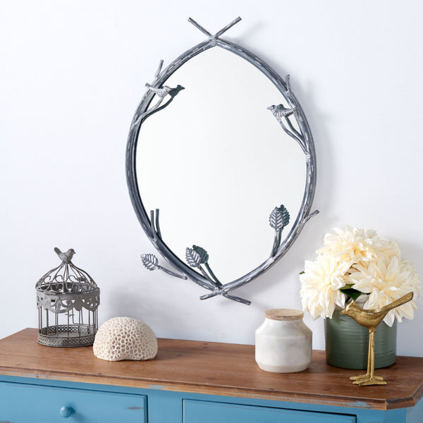 Safavieh HELIOS, 18.8-Inch Silver Iron/Glass Mirror – Modern Minimalist Design for Bright, Stylish Interiors MRR3043A