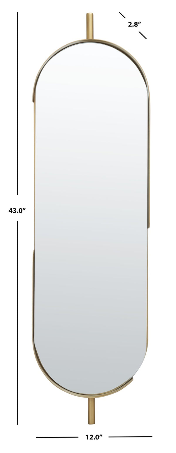 Safavieh NICOLI, 12-Inch Brass Mirror - Stylish Iron Frame & Glass, Perfect for Modern Home Decor & Spaces MRR3051A